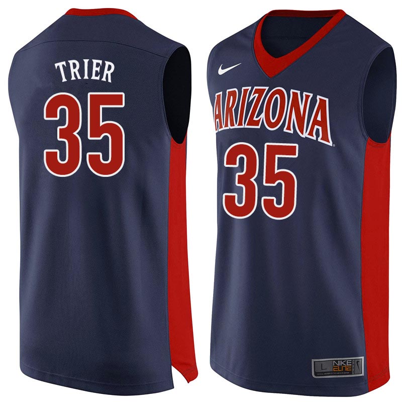 Men Arizona Wildcats #35 Allonzo Trier College Basketball Jerseys Sale-Navy